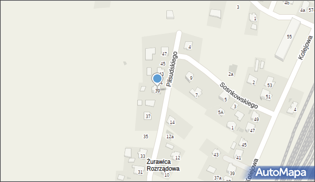 Żurawica, Piłsudskiego Józefa, marsz., 39, mapa Żurawica