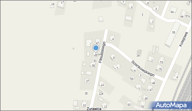 Żurawica, Piłsudskiego Józefa, marsz., 43, mapa Żurawica