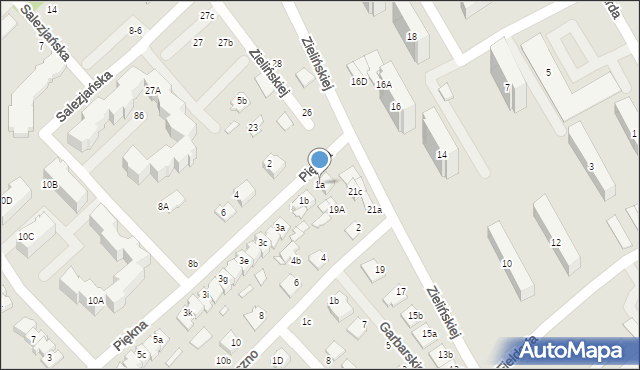 Żyrardów, Piękna, 1a, mapa Żyrardów