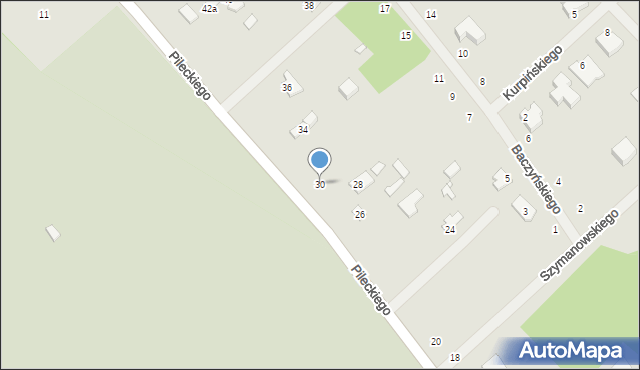 Żyrardów, Pileckiego Witolda, rtm., 30, mapa Żyrardów