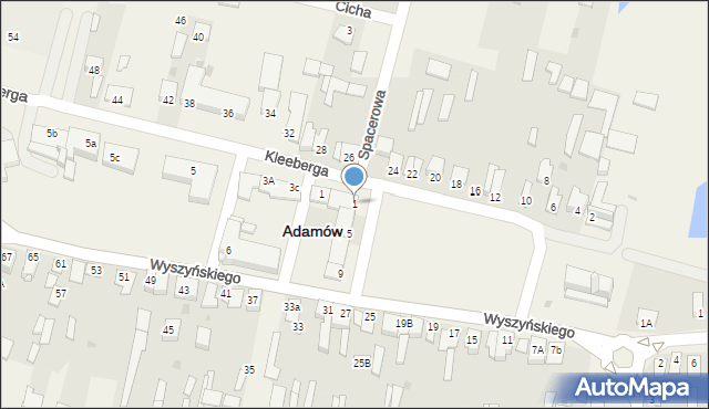Adamów, Plac Śniegockich, 1, mapa Adamów