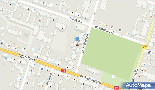 Aleksandrów Łódzki, Plac Kościuszki Tadeusza, gen., 11a, mapa Aleksandrów Łódzki