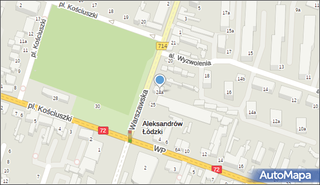 Aleksandrów Łódzki, Plac Kościuszki Tadeusza, gen., 24a, mapa Aleksandrów Łódzki