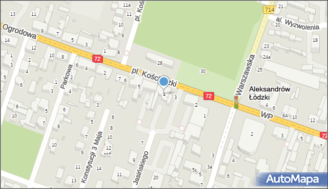 Aleksandrów Łódzki, Plac Kościuszki Tadeusza, gen., 4, mapa Aleksandrów Łódzki