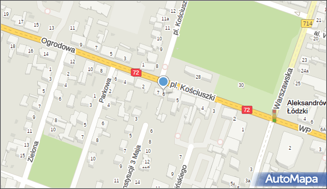 Aleksandrów Łódzki, Plac Kościuszki Tadeusza, gen., 6, mapa Aleksandrów Łódzki