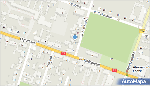 Aleksandrów Łódzki, Plac Kościuszki Tadeusza, gen., 9, mapa Aleksandrów Łódzki