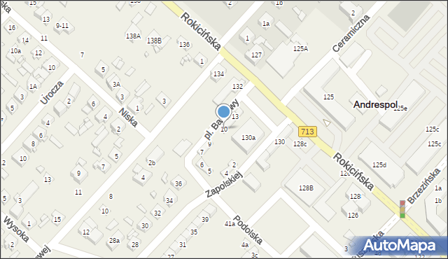Andrespol, Plac Bankowy, 10, mapa Andrespol
