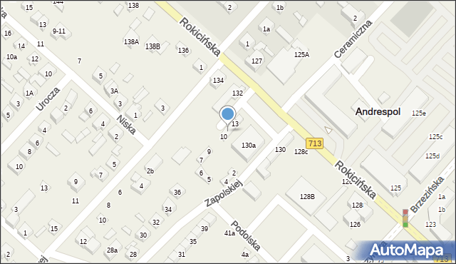 Andrespol, Plac Bankowy, 11, mapa Andrespol