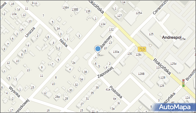 Andrespol, Plac Bankowy, 8, mapa Andrespol