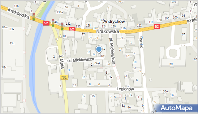 Andrychów, Plac Mickiewicza Adama, 1b, mapa Andrychów
