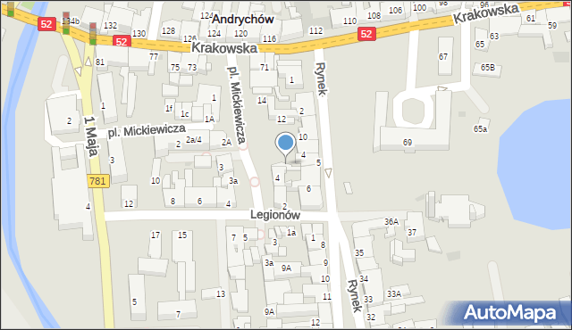 Andrychów, Plac Mickiewicza Adama, 6, mapa Andrychów