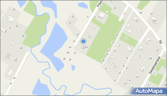 Anielin Swędowski, Plażowa, 11, mapa Anielin Swędowski