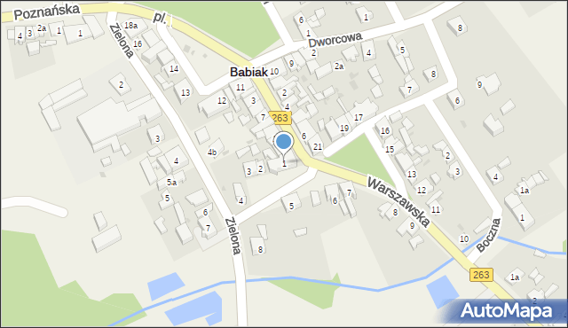 Babiak, Plac Kościuszki Tadeusza, gen., 1, mapa Babiak