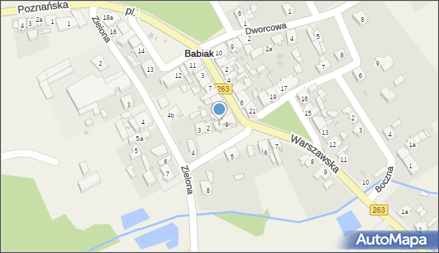 Babiak, Plac Kościuszki Tadeusza, gen., 1a, mapa Babiak