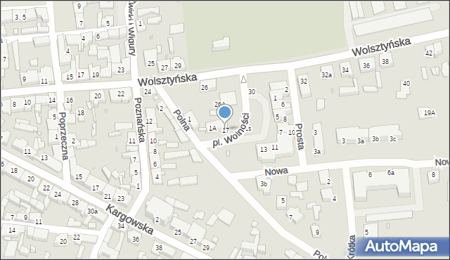 Babimost, Plac Wolności, 17, mapa Babimost