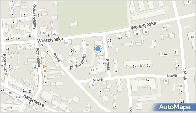 Babimost, Plac Wolności, 5, mapa Babimost