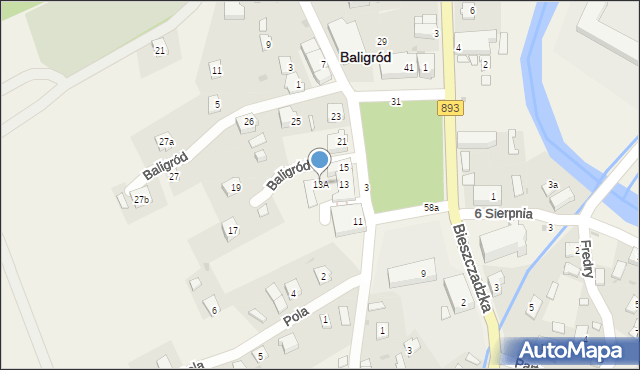 Baligród, Plac Wolności, 13A, mapa Baligród