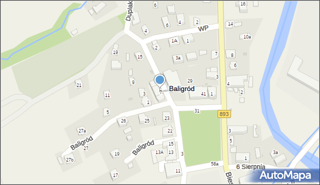 Baligród, Plac Wolności, 7, mapa Baligród