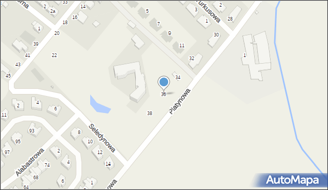 Baranowo, Platynowa, 36, mapa Baranowo