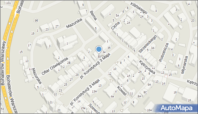 Bartoszyce, Plac Konstytucji 3 Maja, 33, mapa Bartoszyce