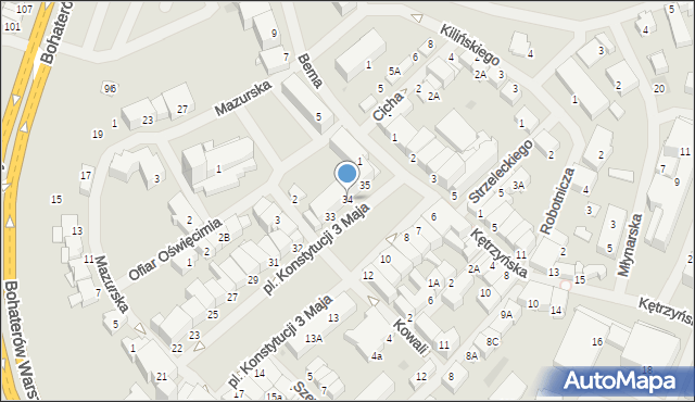 Bartoszyce, Plac Konstytucji 3 Maja, 34, mapa Bartoszyce