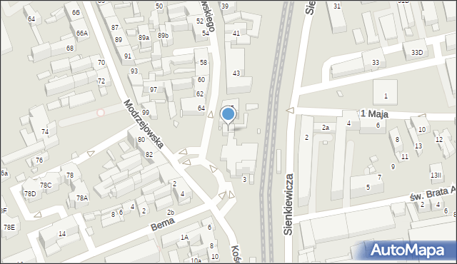 Będzin, Plac Kolei Warszawsko-Wiedeńskiej, 1, mapa Będzin