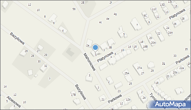 Bezrzecze, Platynowa, 1, mapa Bezrzecze