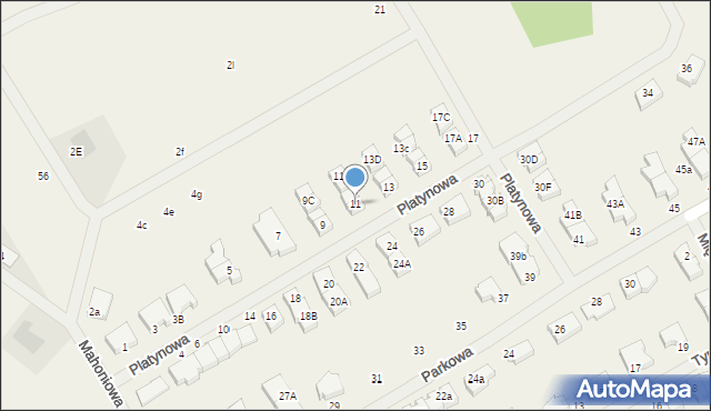 Bezrzecze, Platynowa, 11, mapa Bezrzecze