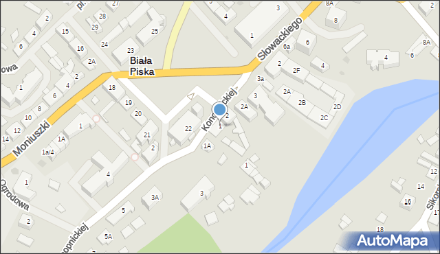 Biała Piska, Plac Mickiewicza Adama, 1, mapa Biała Piska