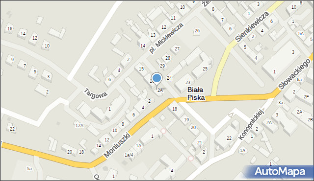 Biała Piska, Plac Mickiewicza Adama, 17, mapa Biała Piska