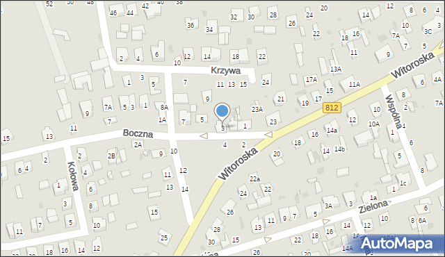Biała Podlaska, Plac Trzech Krzyży, 3, mapa Białej Podlaskiej