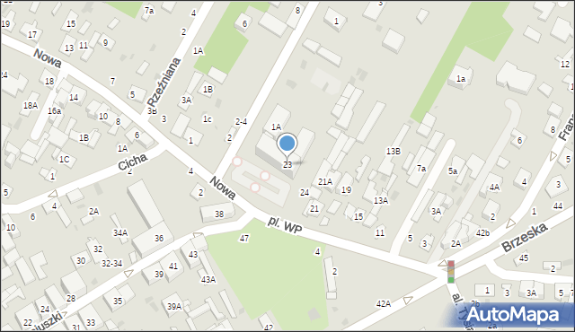 Biała Podlaska, Plac Wojska Polskiego, 23, mapa Białej Podlaskiej