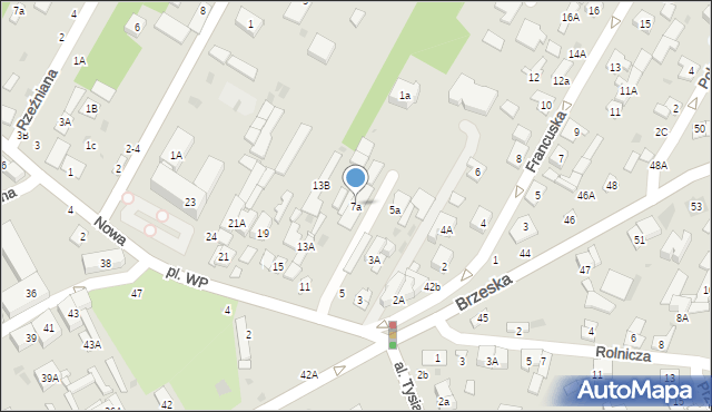 Biała Podlaska, Plac Wojska Polskiego, 7a, mapa Białej Podlaskiej
