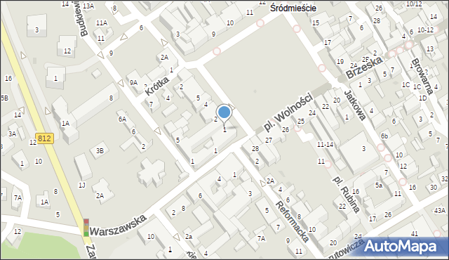 Biała Podlaska, Plac Wolności, 1, mapa Białej Podlaskiej