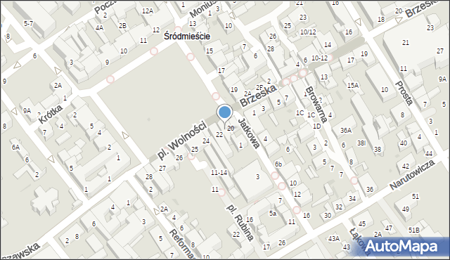 Biała Podlaska, Plac Wolności, 21, mapa Białej Podlaskiej