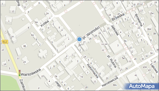 Biała Podlaska, Plac Wolności, 28, mapa Białej Podlaskiej