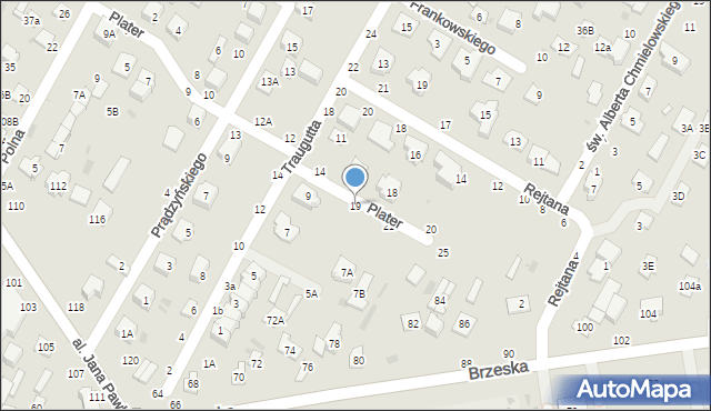 Biała Podlaska, Plater Emilii, 19, mapa Białej Podlaskiej