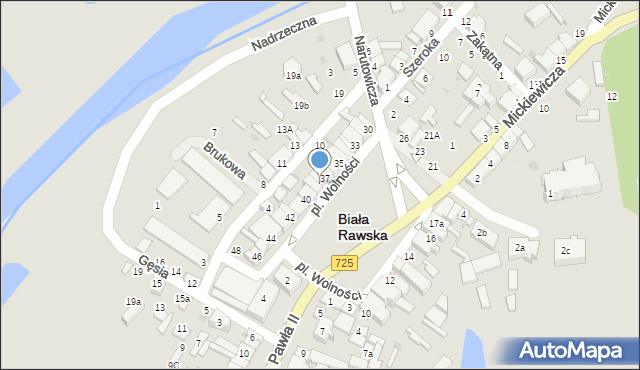 Biała Rawska, Plac Wolności, 38, mapa Biała Rawska