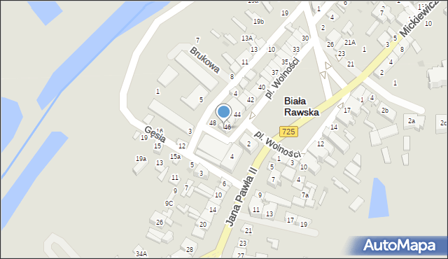 Biała Rawska, Plac Wolności, 47, mapa Biała Rawska