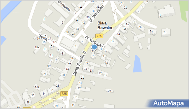 Biała Rawska, Plac Wolności, 7, mapa Biała Rawska