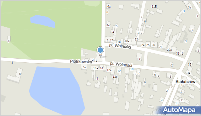 Białaczów, Plac Wolności, 15a, mapa Białaczów