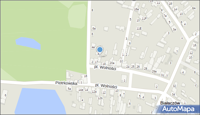 Białaczów, Plac Wolności, 18b, mapa Białaczów
