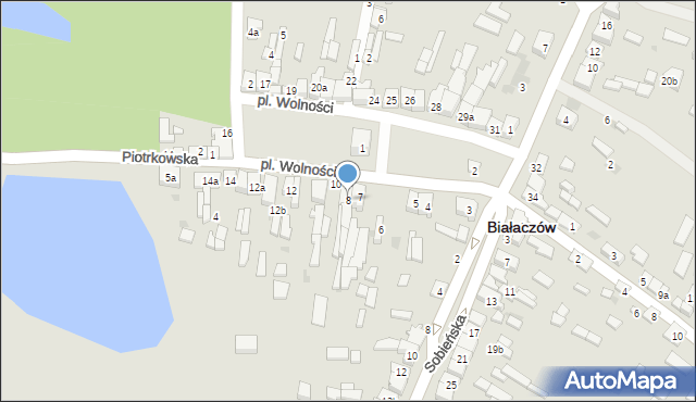 Białaczów, Plac Wolności, 8, mapa Białaczów
