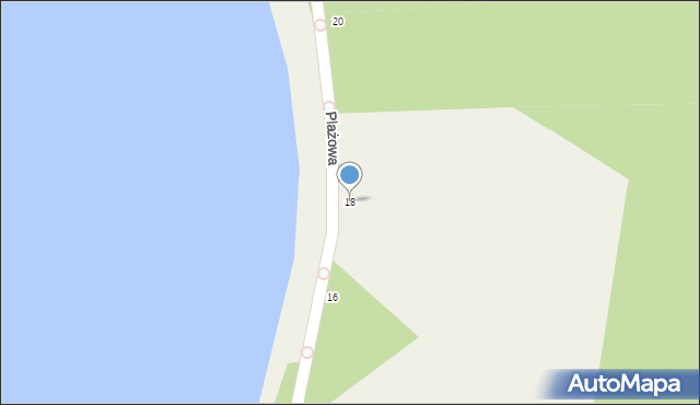 Białka, Plażowa, 18, mapa Białka