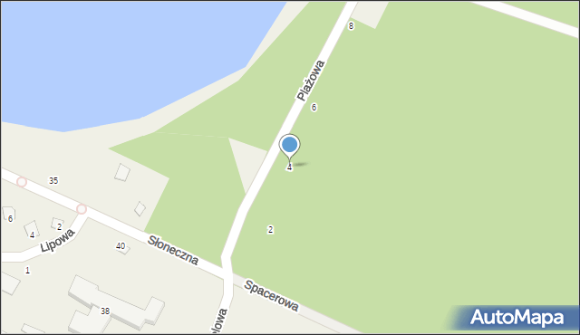 Białka, Plażowa, 4, mapa Białka