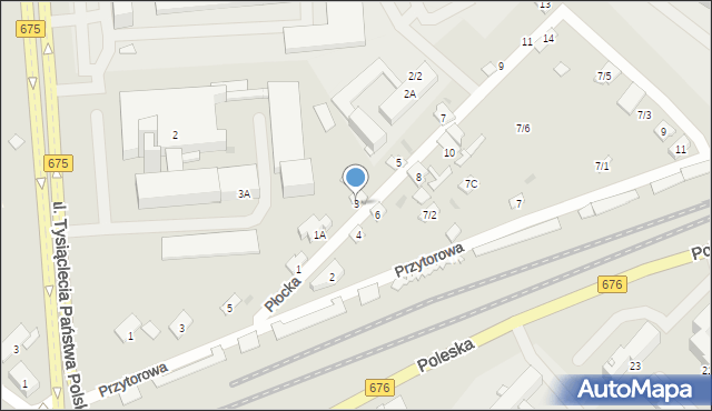 Białystok, Płocka, 3, mapa Białegostoku