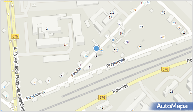 Białystok, Płocka, 4, mapa Białegostoku