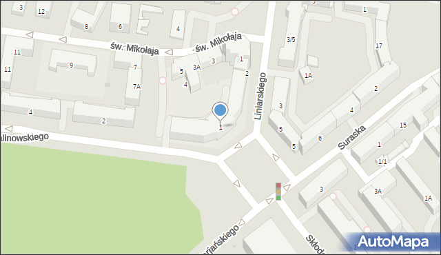 Białystok, Plac Niezależnego Zrzeszenia Studentów, 1, mapa Białegostoku