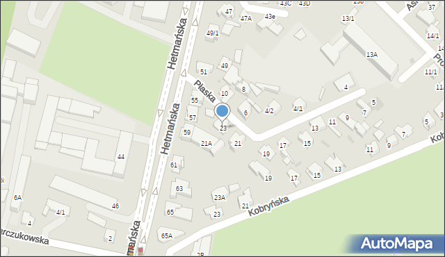 Białystok, Płaska, 23, mapa Białegostoku