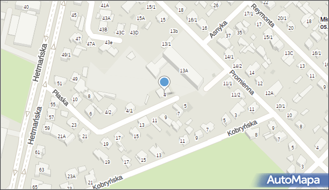 Białystok, Płaska, 4, mapa Białegostoku